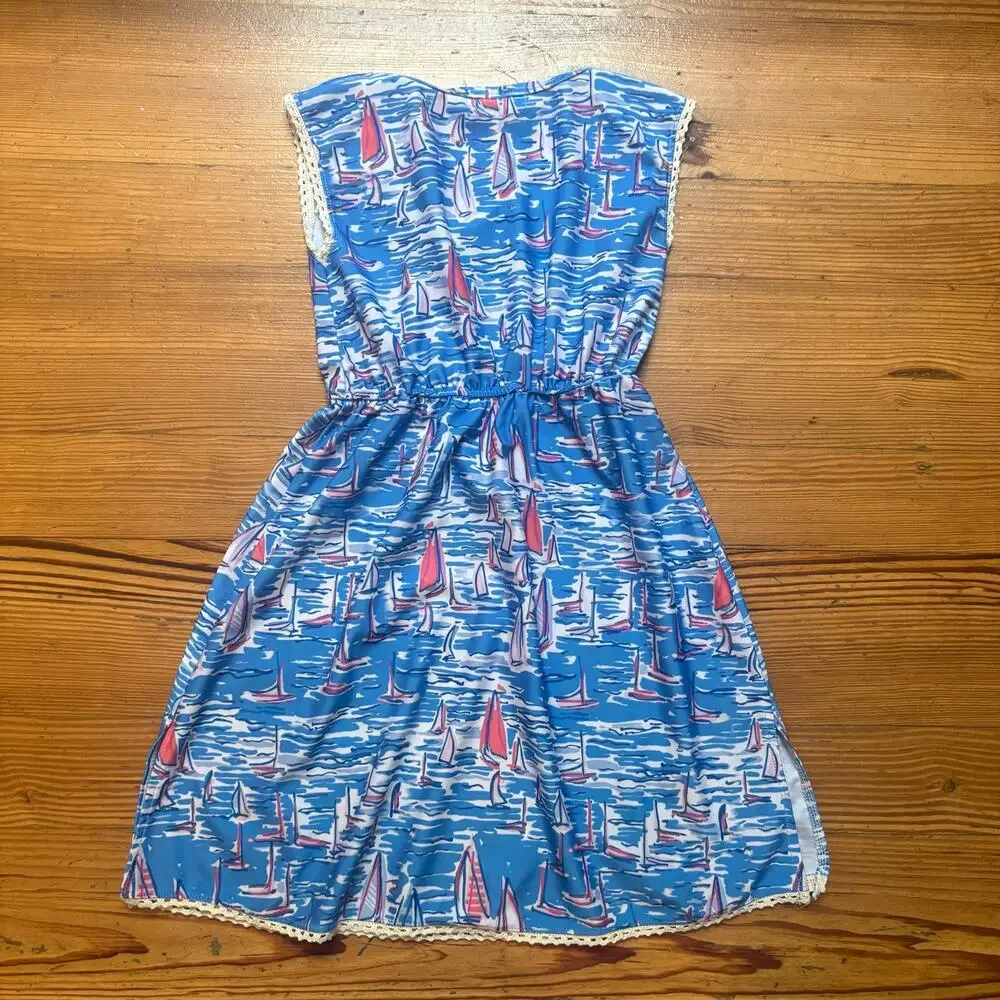 Sullivan Row blue sailboat nautical sleeveless girls dress SIZE‎ 4